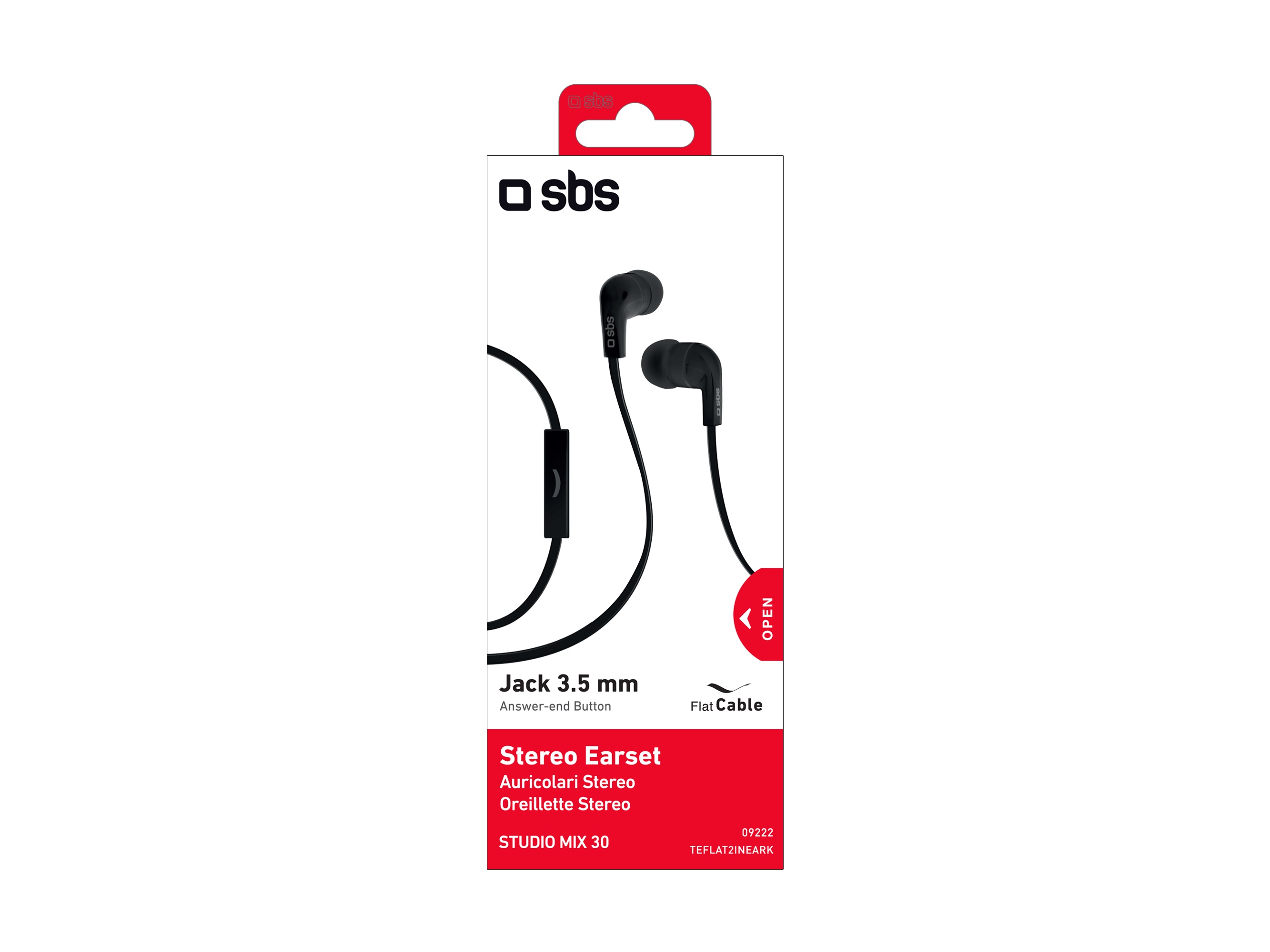 SBS In-ear stereo Earset Studiomix 30 black