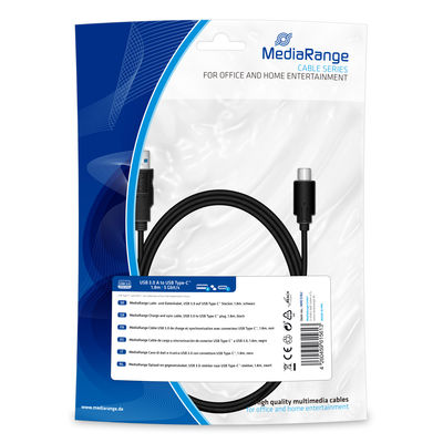 MediaRange Charge and sync Cable USB 3.0 USB Type-C 1,8m black