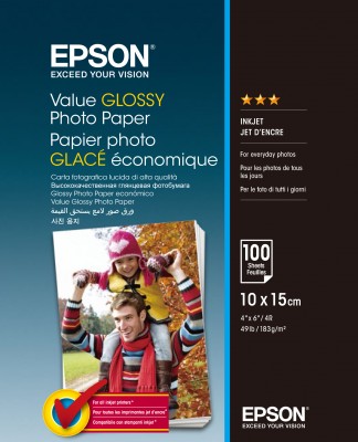 Epson Value Glossy Photo Paper 10x15cm 1x100 Epson Value Glossy Photo Paper 10x15cm 1x100