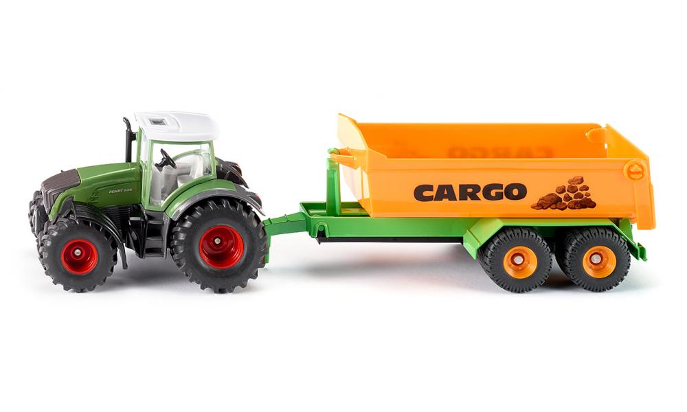 Siku 1989 - Fendt mit Hakenlift-Fahrgestell und Mulde 1:50