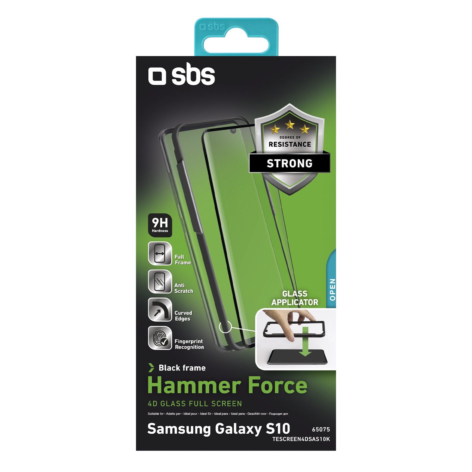 SBS 4D rounded edges Screen Protector for Samsung Galaxy S10 black