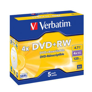 Verbatim DVD+RW 4,7GB/4f JC 1x5 Verbatim DVD+RW 4,7GB/4f JC 1x5