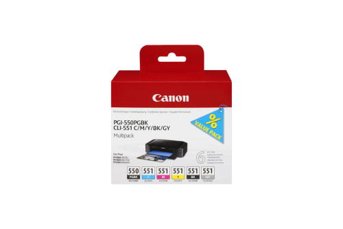 Canon Ink Multi Pack PGI550 PGBK, CLI551 C/M/Y/BK/GY