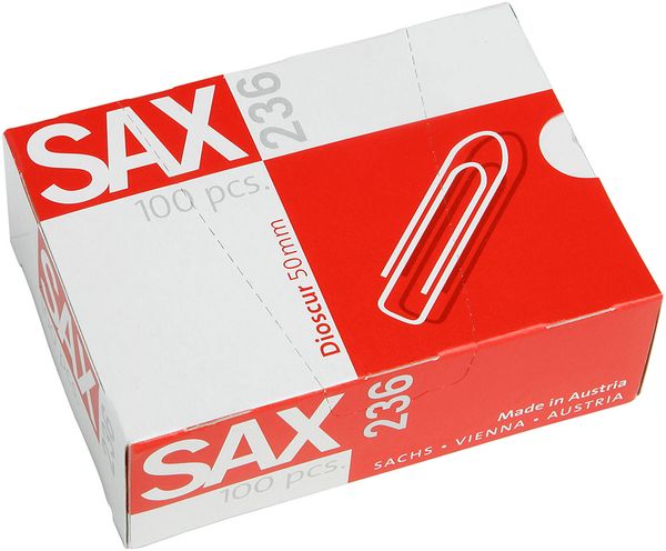 SAX Büroklammer 236 - 50mm - 100Stück verzinkt